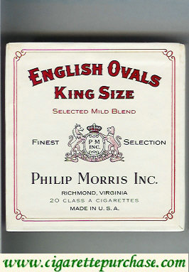 English Ovals King Size Selected Mild Blend cigarettes wide flat hard box